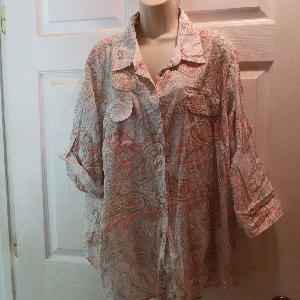 Croft & Barrow Women's tunic style lightweight blouse, Size 3X